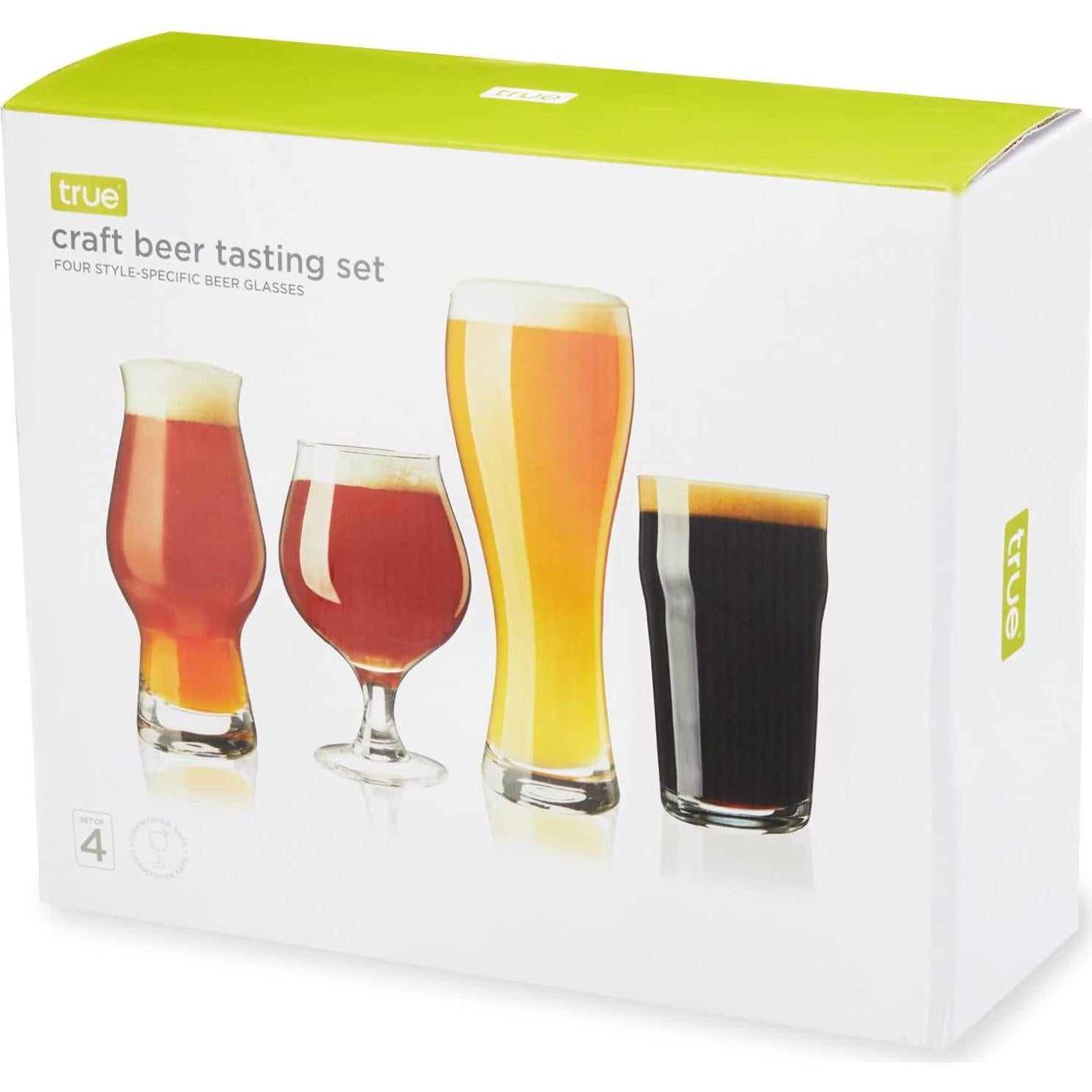 Kit de Cata de Cerveza Artesanal True - 4 Vasos Apto Lavavajillas