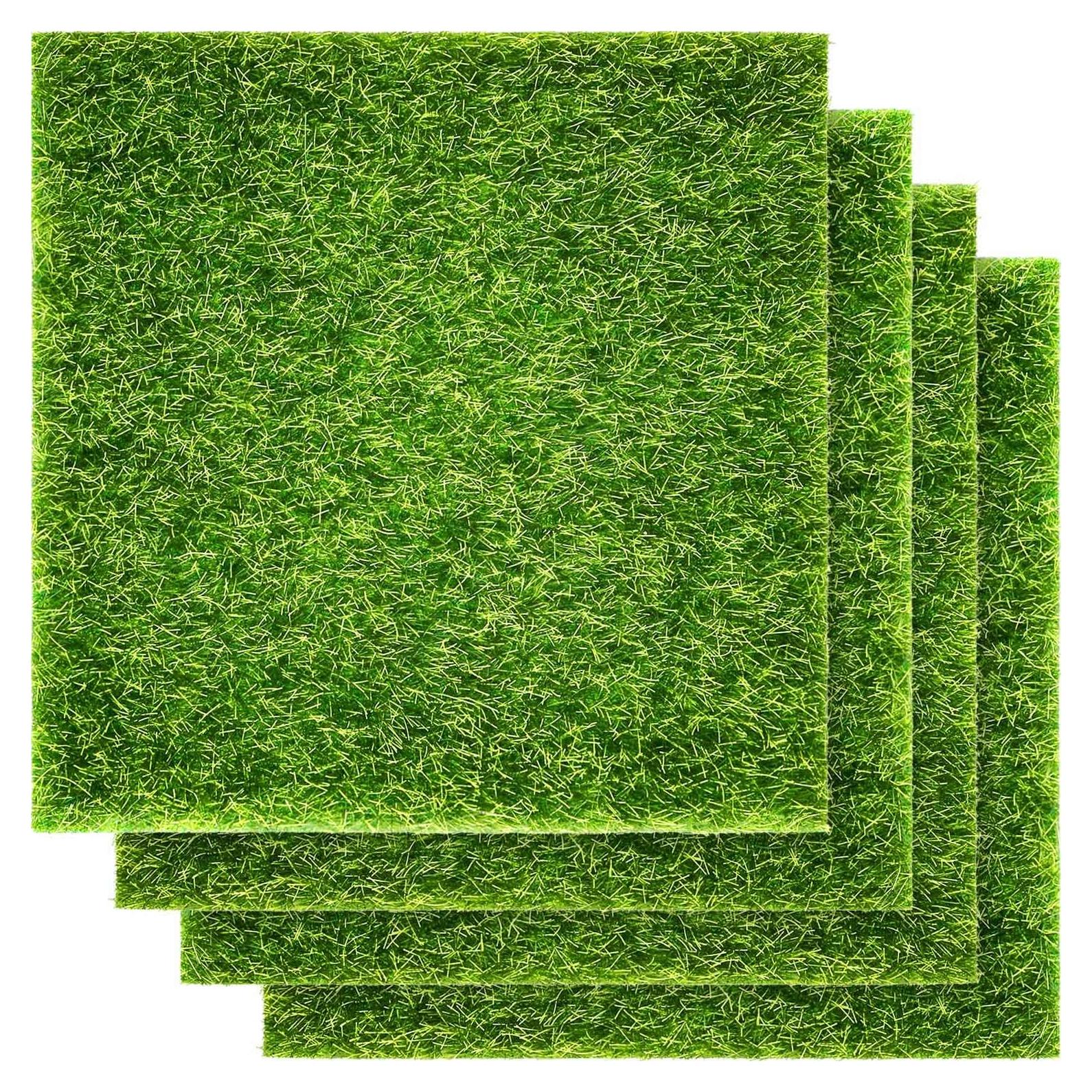 Césped Artificial Pangda 4 Piezas 15.24x15.24cm Decoración