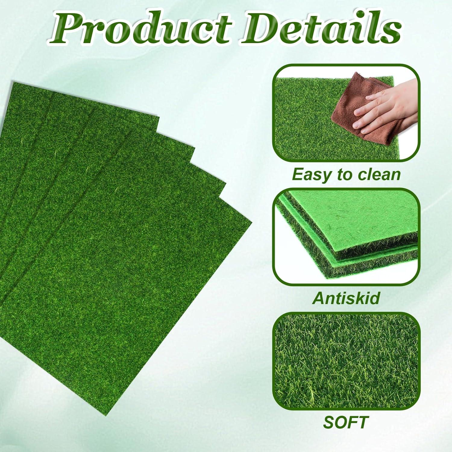 4 Paquetes de Césped Artificial 15 x 25 cm Decoración DIY