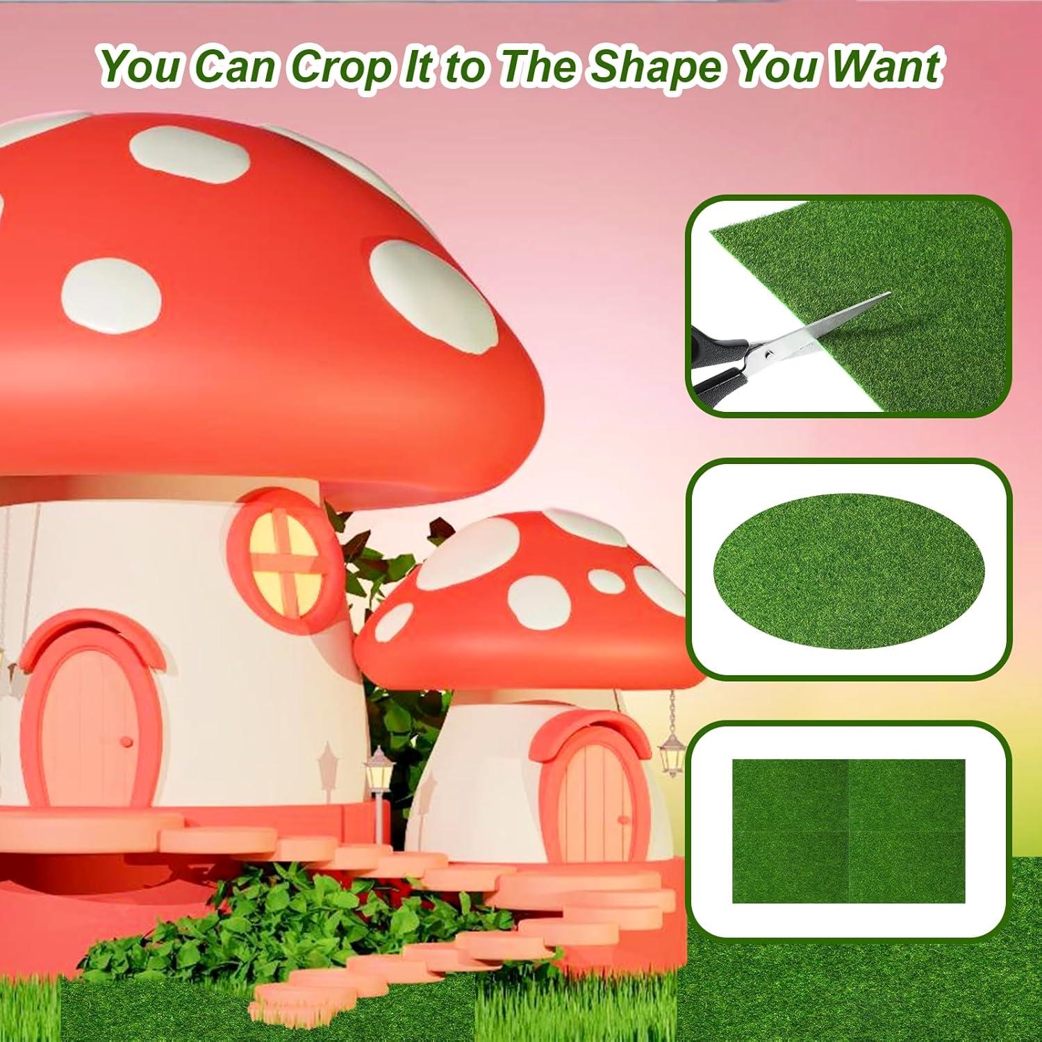 4 Paquetes de Césped Artificial 15 x 25 cm Decoración DIY