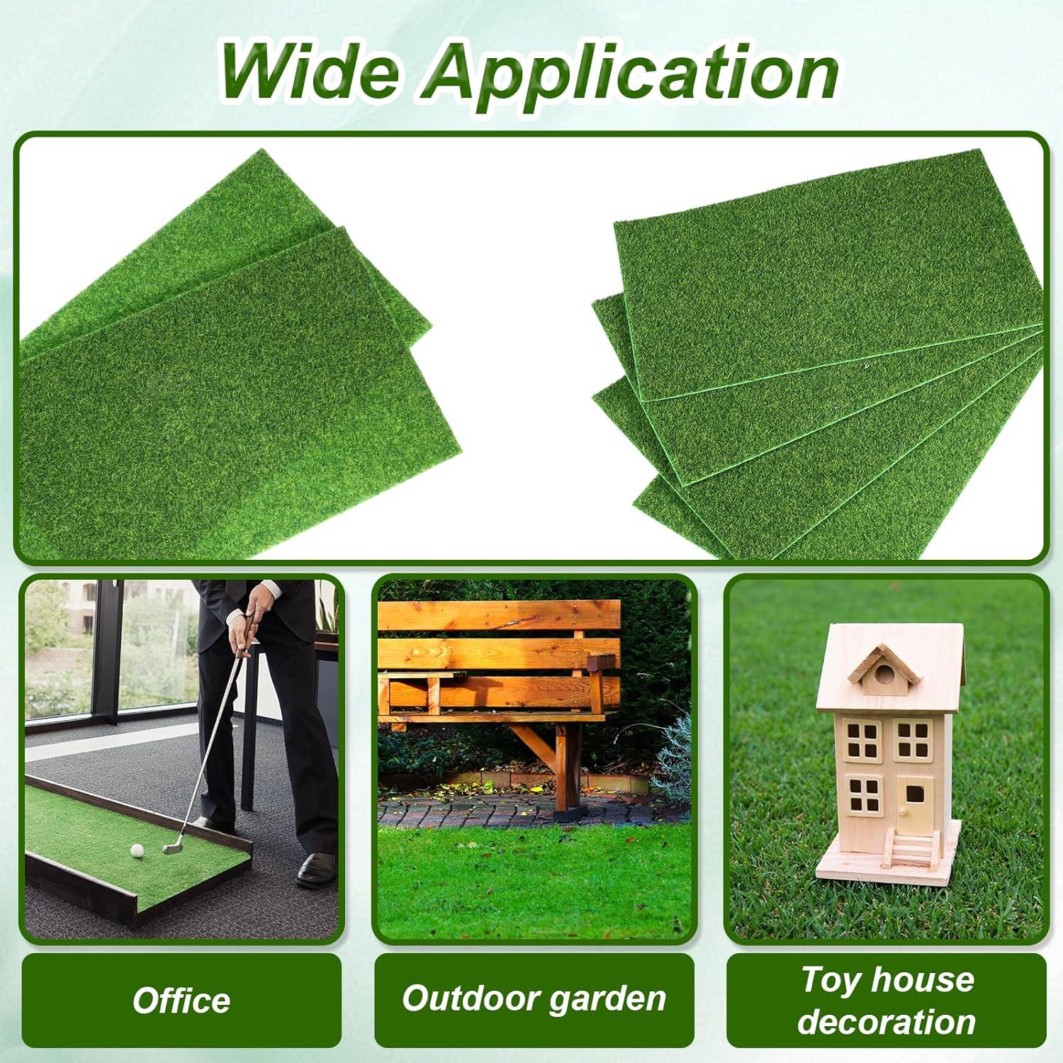 4 Paquetes de Césped Artificial 15 x 25 cm Decoración DIY