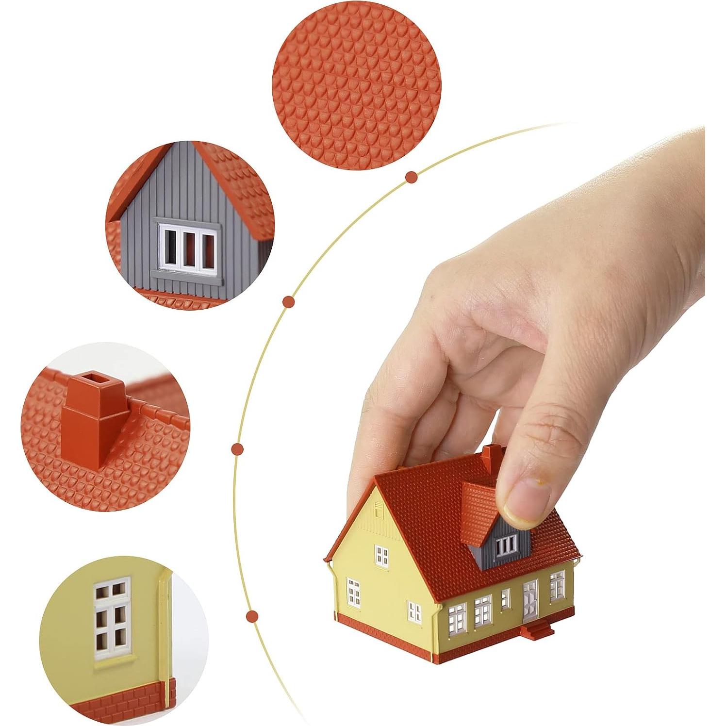 Casa modelo de pueblo escala N JZN02Br 5,51x4,80x5 cm