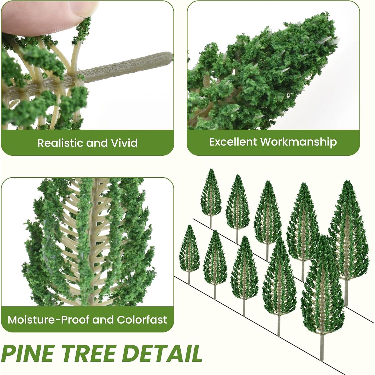 Árboles de Pino Verde Oscuro MARRTEUM 130 mm 10 PCS