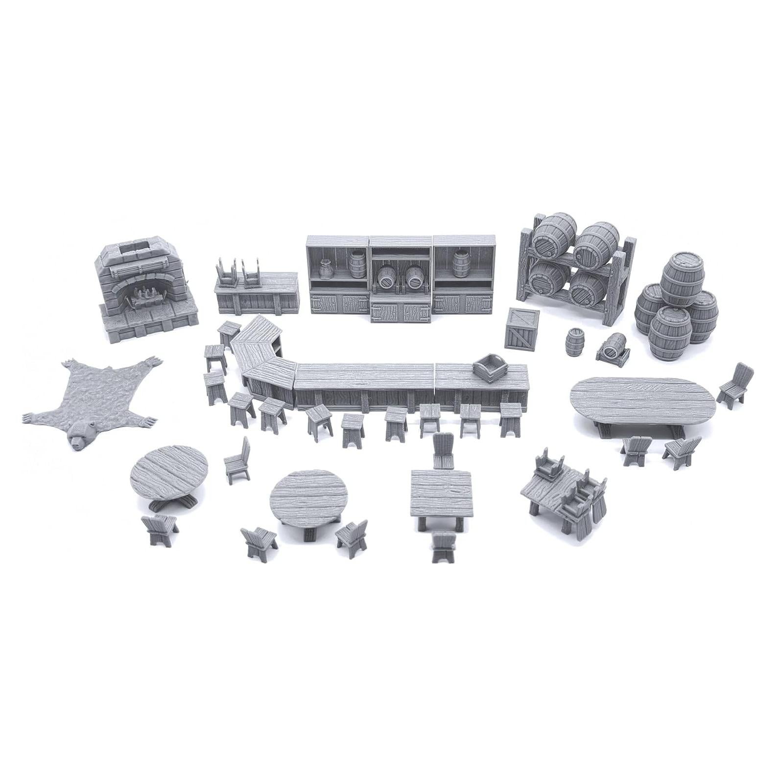 Conjunto de Muebles de Taberna EnderToys 60 Piezas 3D RPG