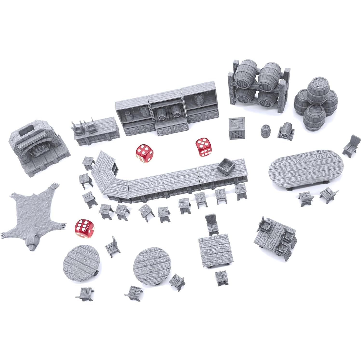 Conjunto de Muebles de Taberna EnderToys 60 Piezas 3D RPG