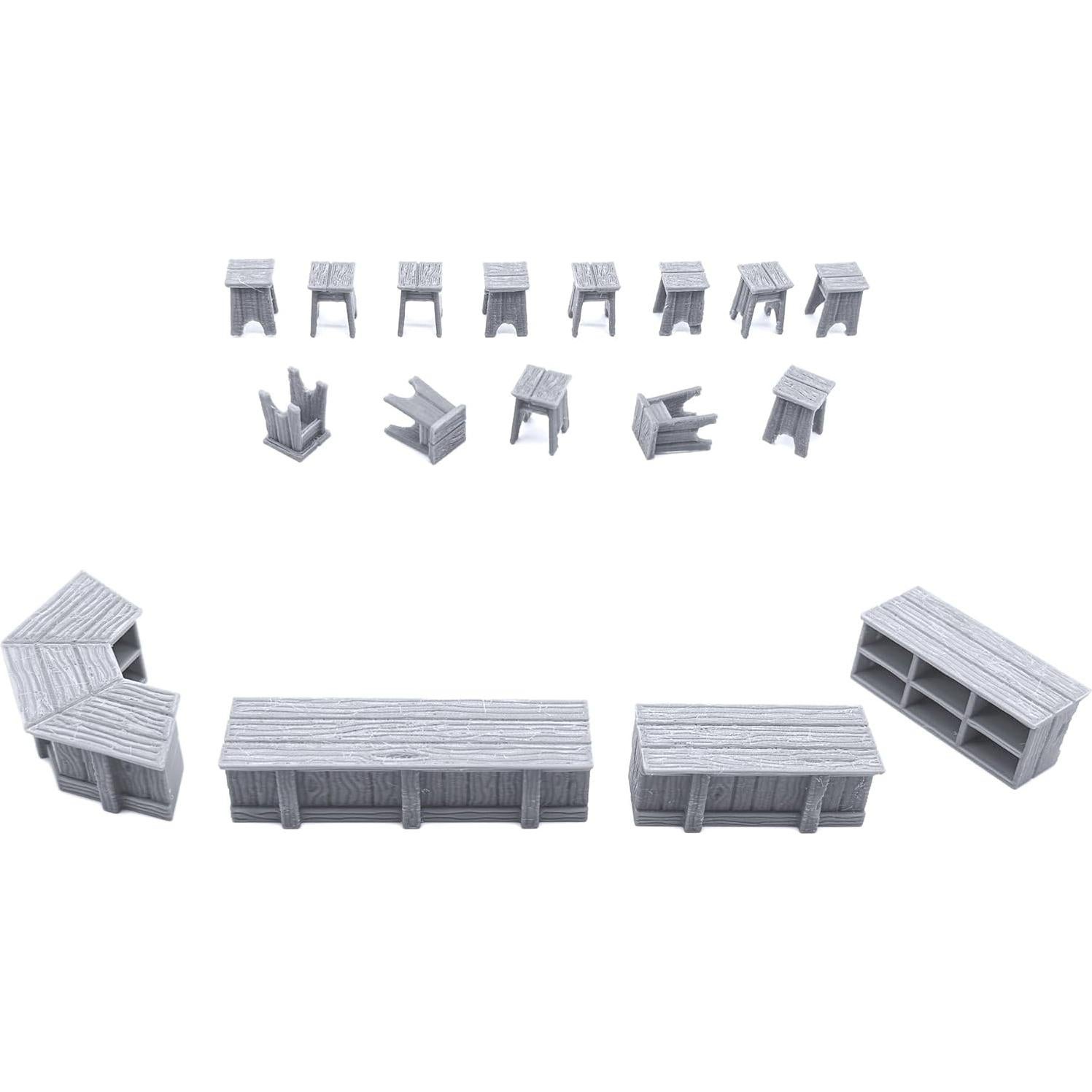 Conjunto de Muebles de Taberna EnderToys 60 Piezas 3D RPG