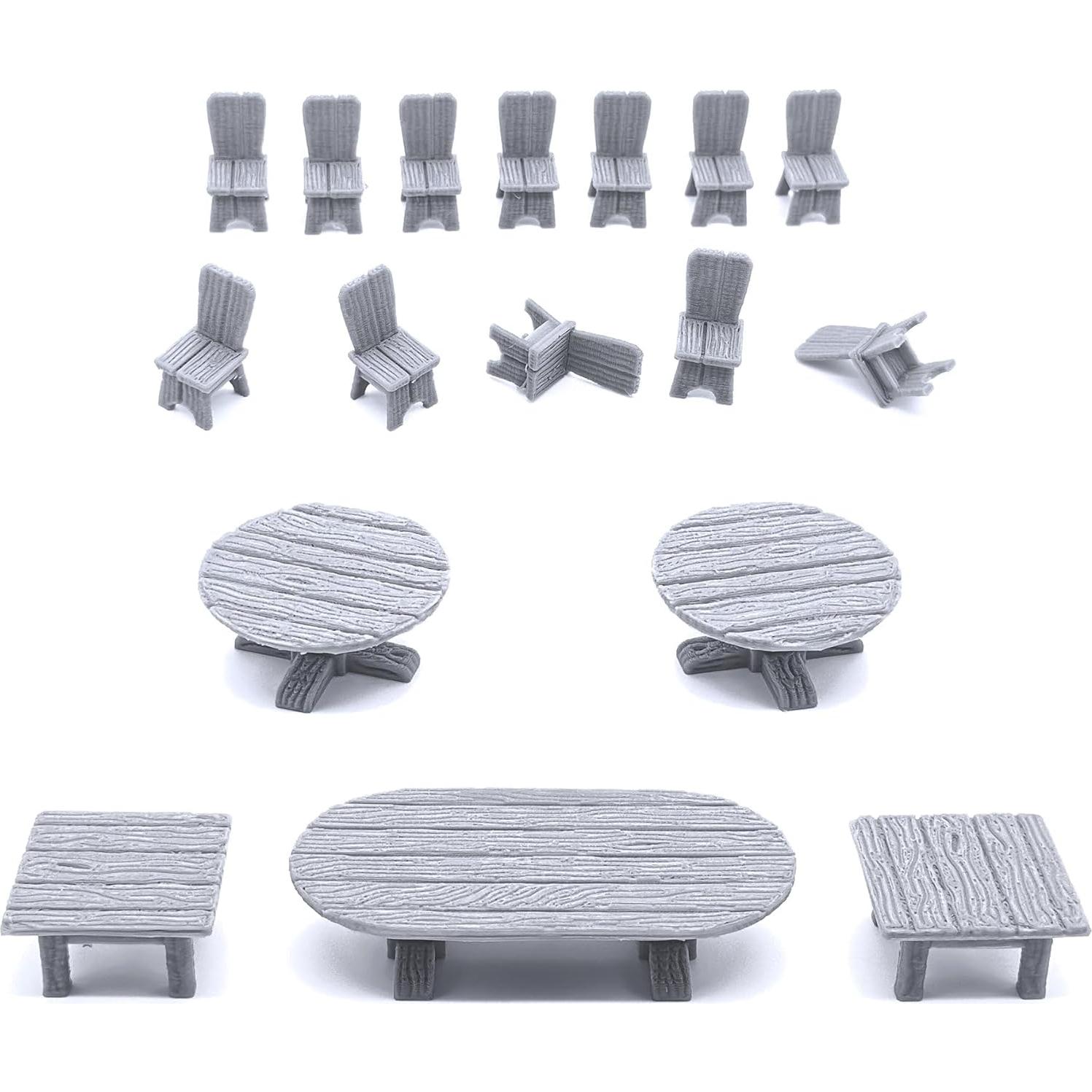 Conjunto de Muebles de Taberna EnderToys 60 Piezas 3D RPG