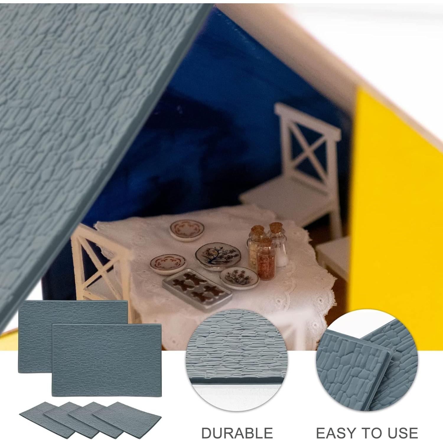 Hojas Decorativas Tejas de Techo Toyvian 30x20 cm PVC