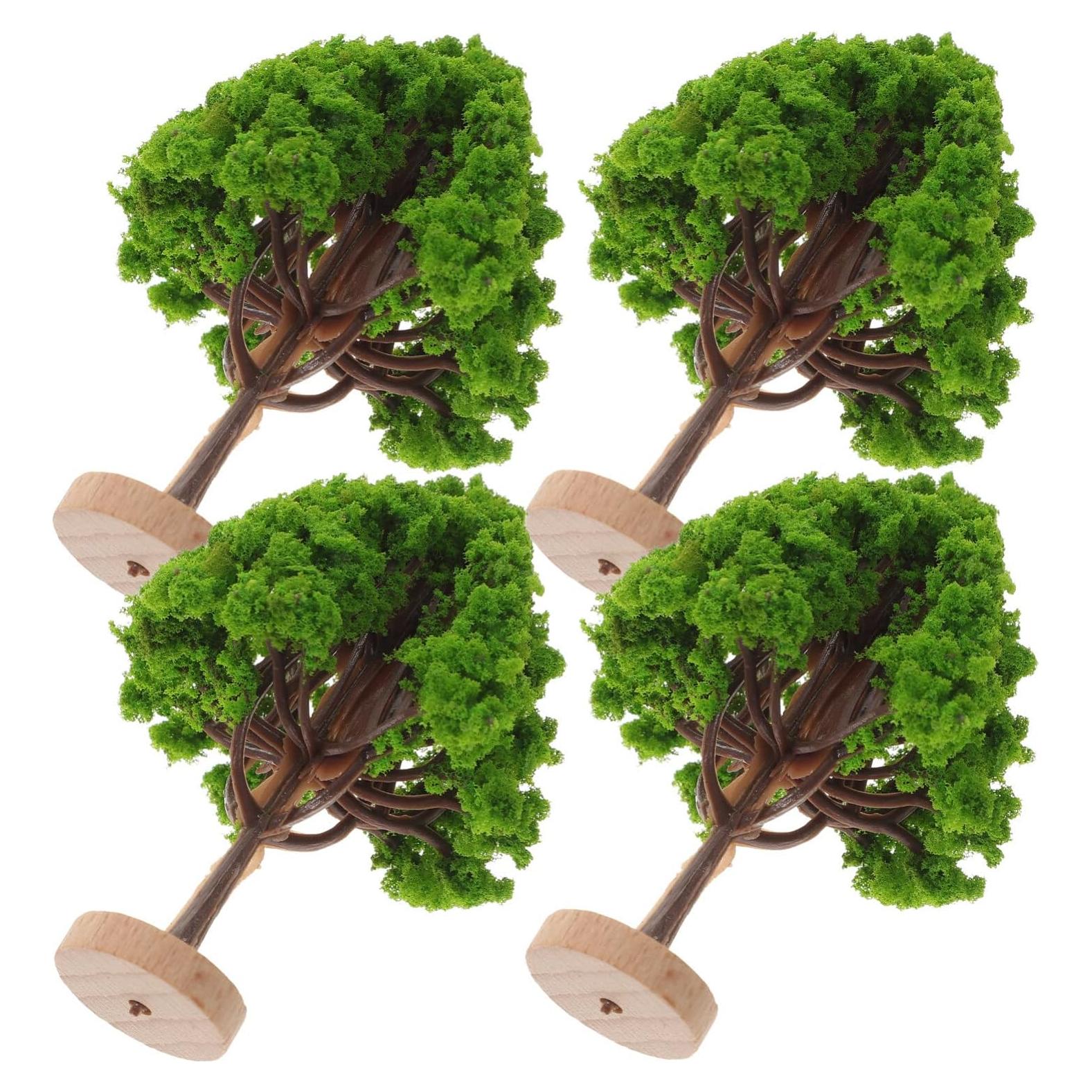 Kichvoe Mini Árboles Escenografía Tren 7x4.5cm 4Pcs