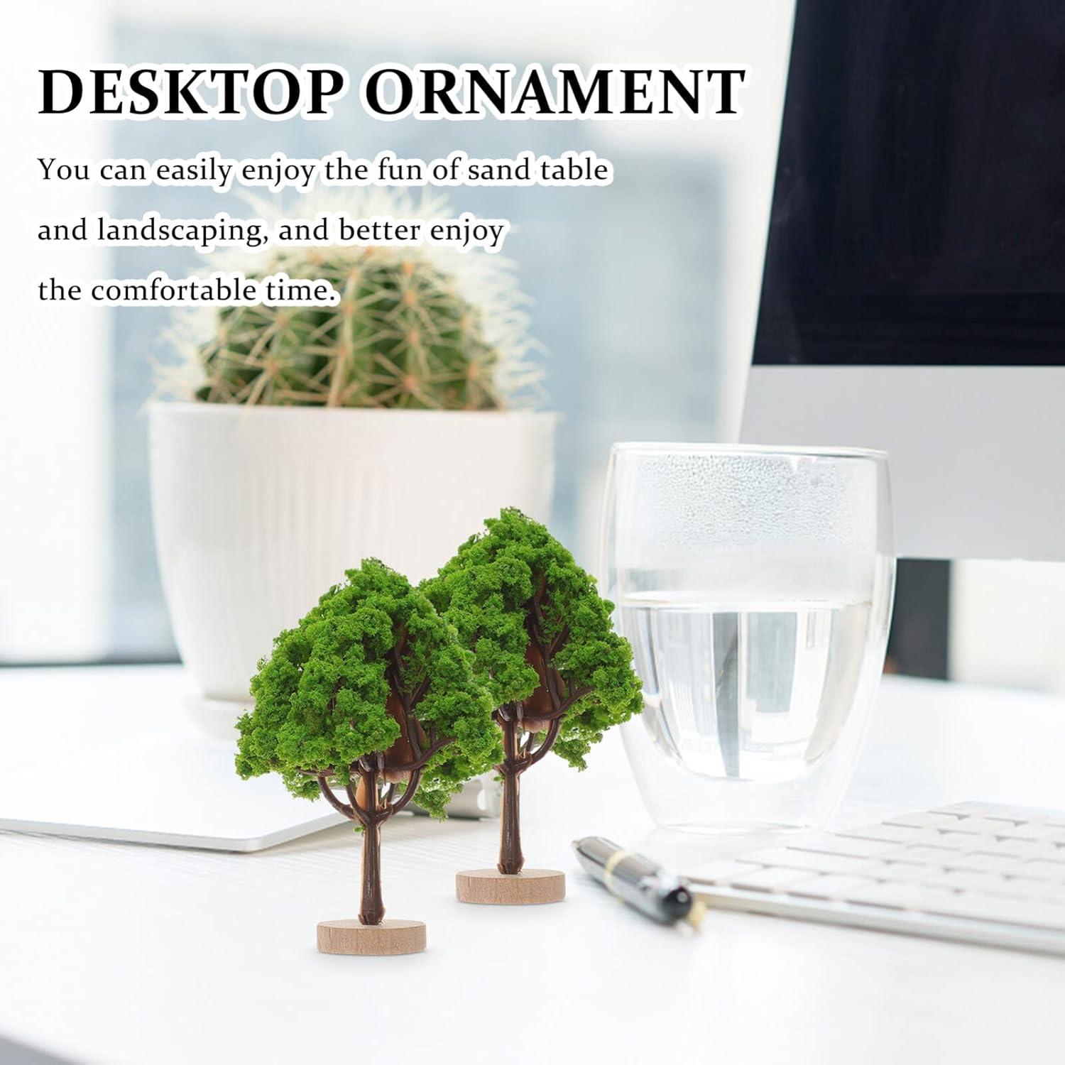 Kichvoe Mini Árboles Escenografía Tren 7x4.5cm 4Pcs