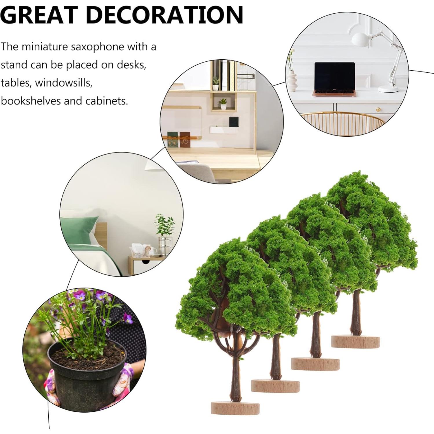 Kichvoe Mini Árboles Escenografía Tren 7x4.5cm 4Pcs