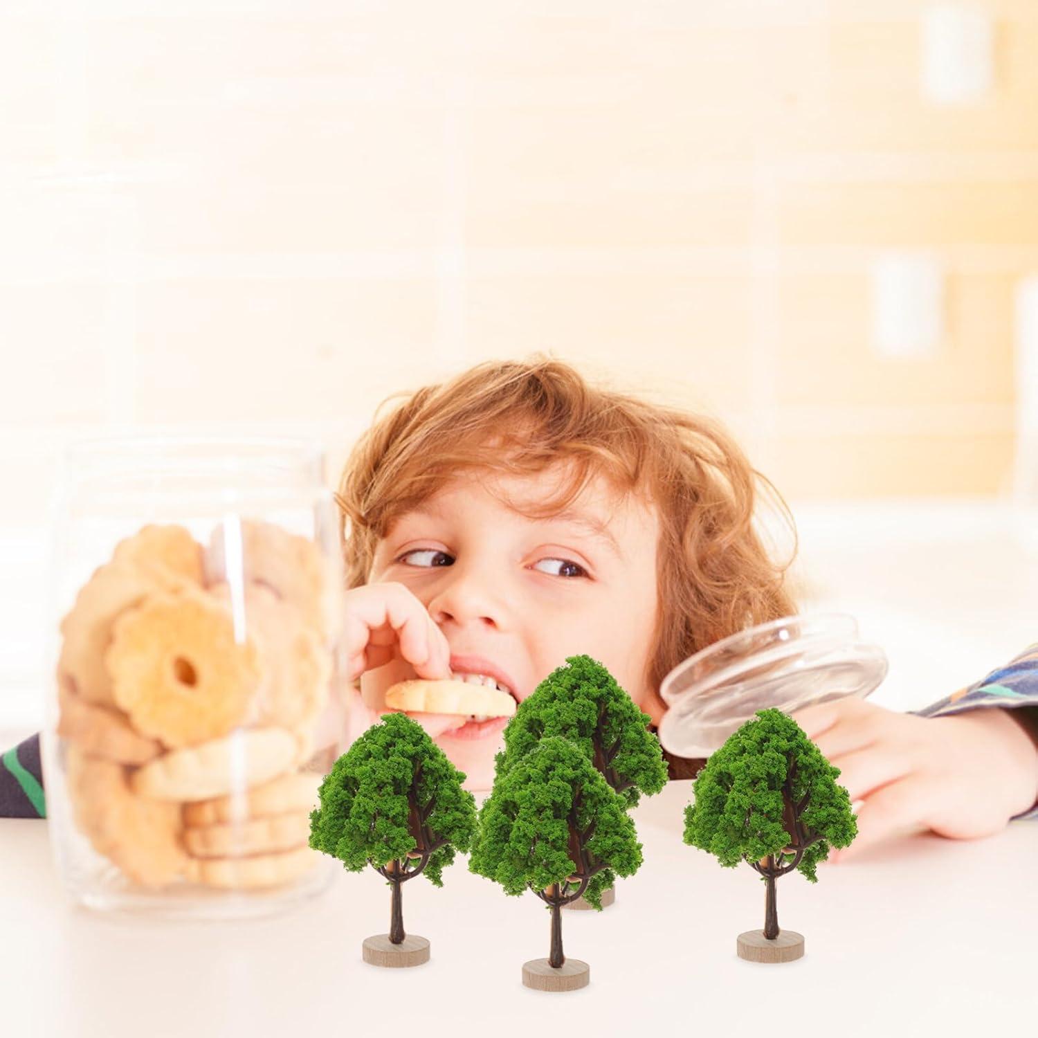Kichvoe Mini Árboles Escenografía Tren 7x4.5cm 4Pcs