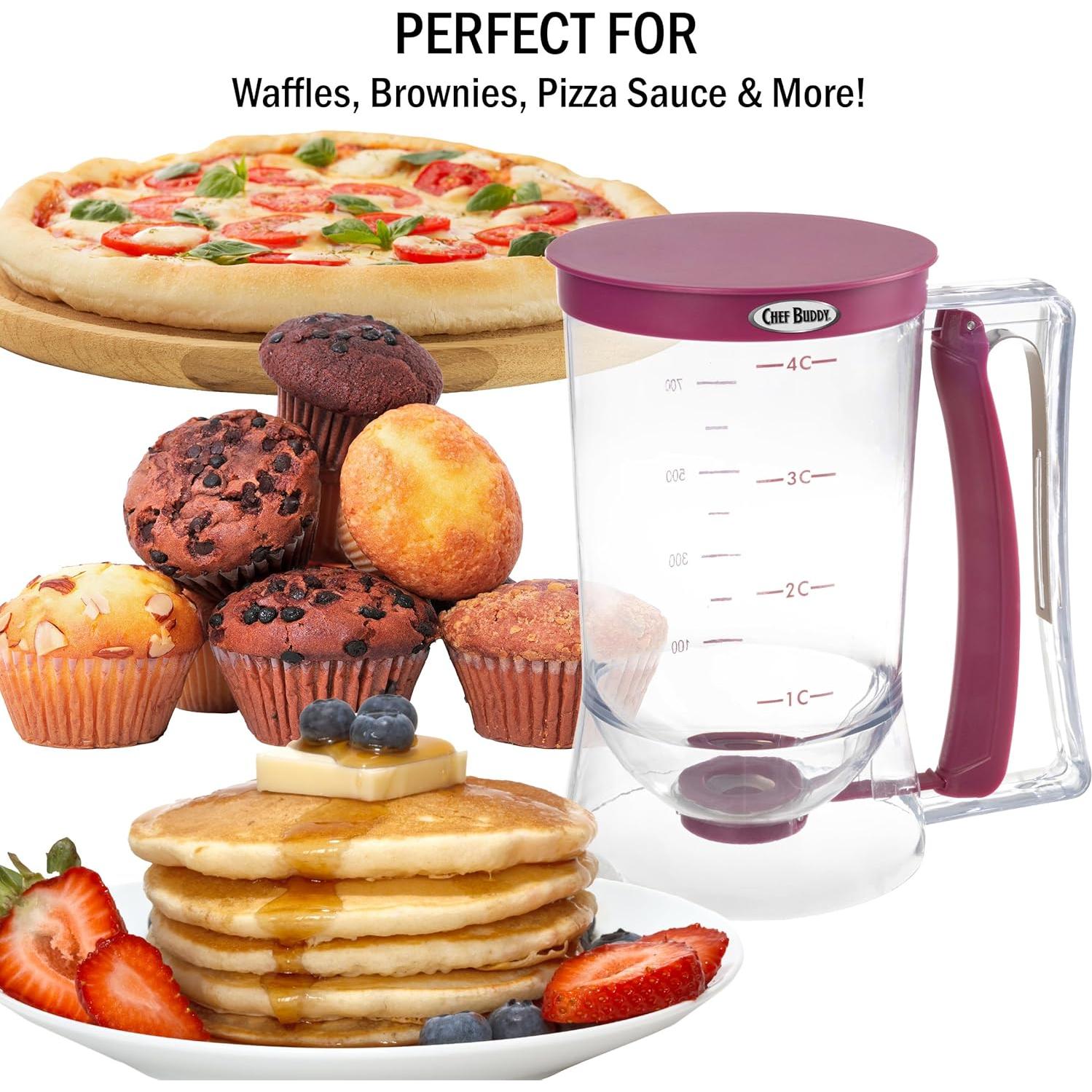 Dispensador de Mezcla Chef Buddy 900 mL Púrpura para Pancakes