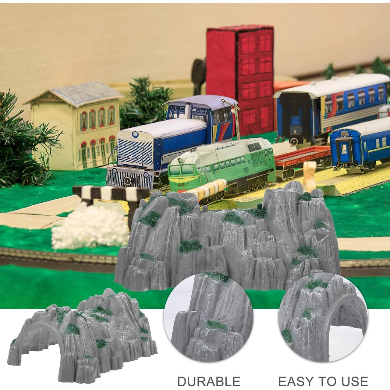 Accesorios de tren de madera Ibasenice - Túnel de plástico 25.5x19.5x11.5 cm