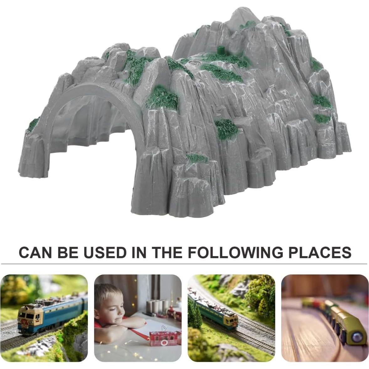 Accesorios de tren de madera Ibasenice - Túnel de plástico 25.5x19.5x11.5 cm