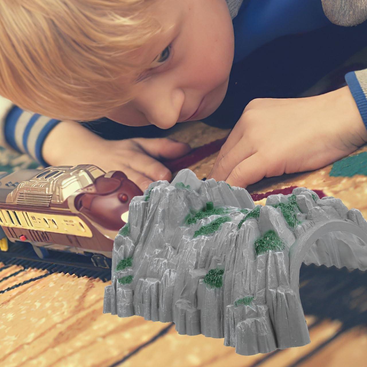 Accesorios de tren de madera Ibasenice - Túnel de plástico 25.5x19.5x11.5 cm