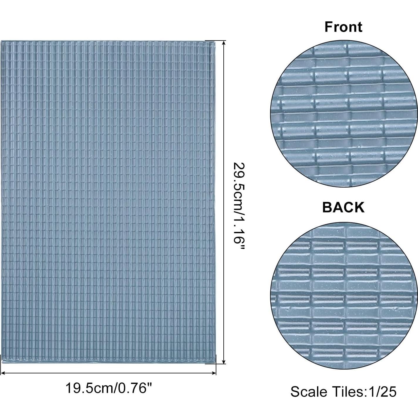 Tejas de Techo Miniatura MECCANIXITY PVC Gris Oscuro 4 Pzas