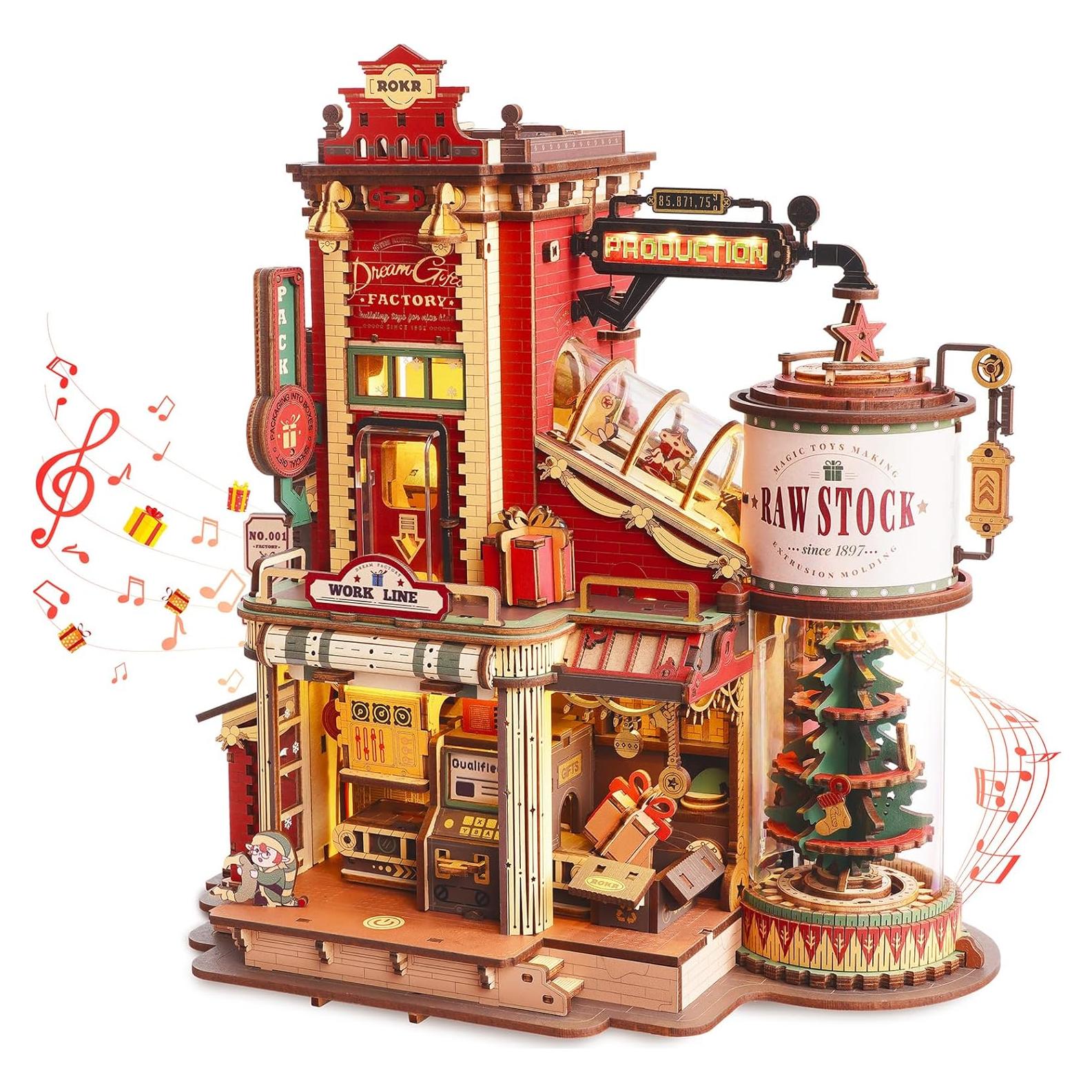 Rompecabezas 3D de Madera ROKR Fábrica de Regalos 449 Piezas