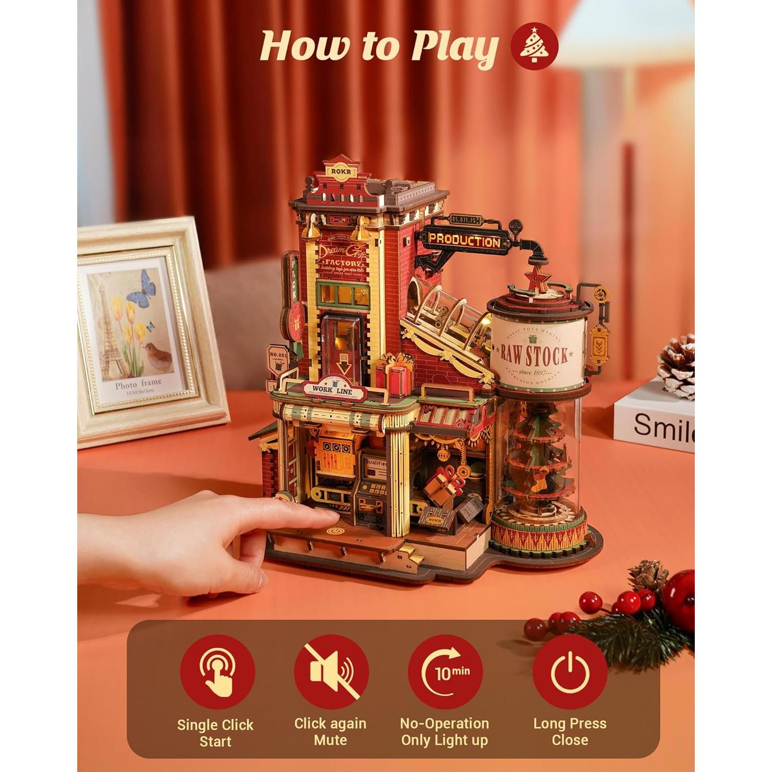 Rompecabezas 3D de Madera ROKR Fábrica de Regalos 449 Piezas