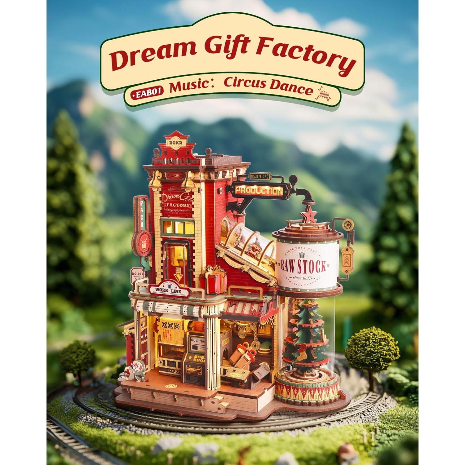 Rompecabezas 3D de Madera ROKR Fábrica de Regalos 449 Piezas