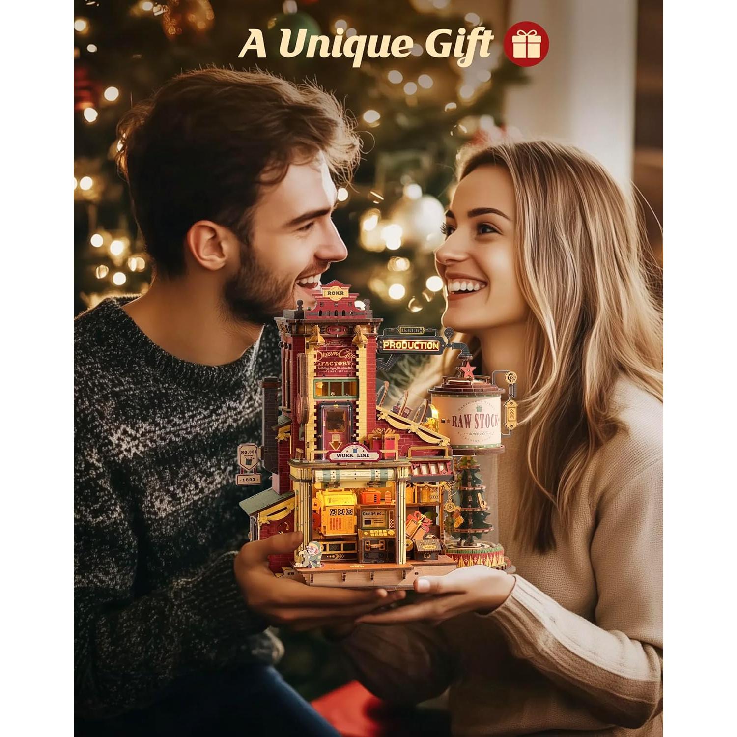 Rompecabezas 3D de Madera ROKR Fábrica de Regalos 449 Piezas