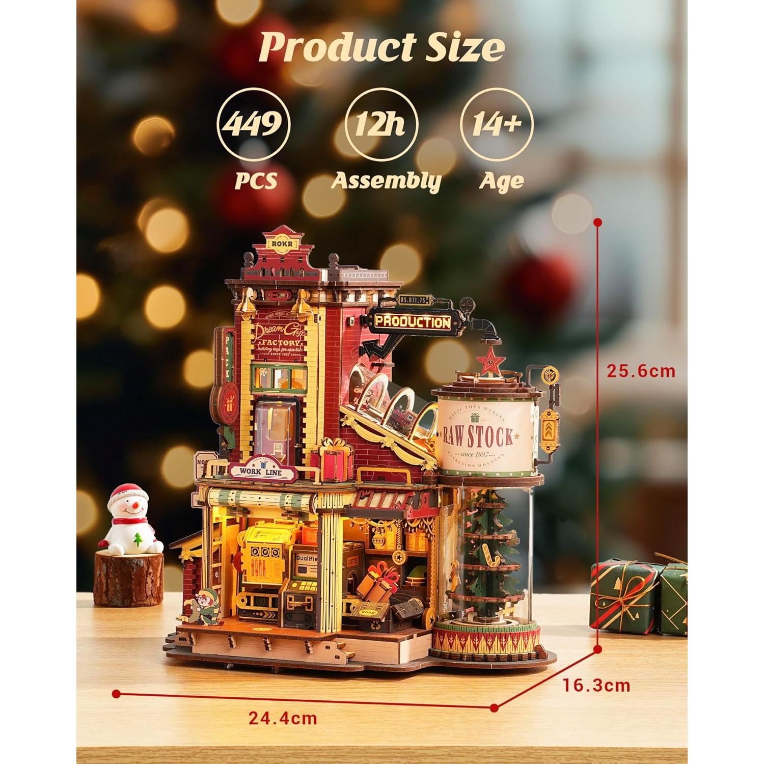 Rompecabezas 3D de Madera ROKR Fábrica de Regalos 449 Piezas