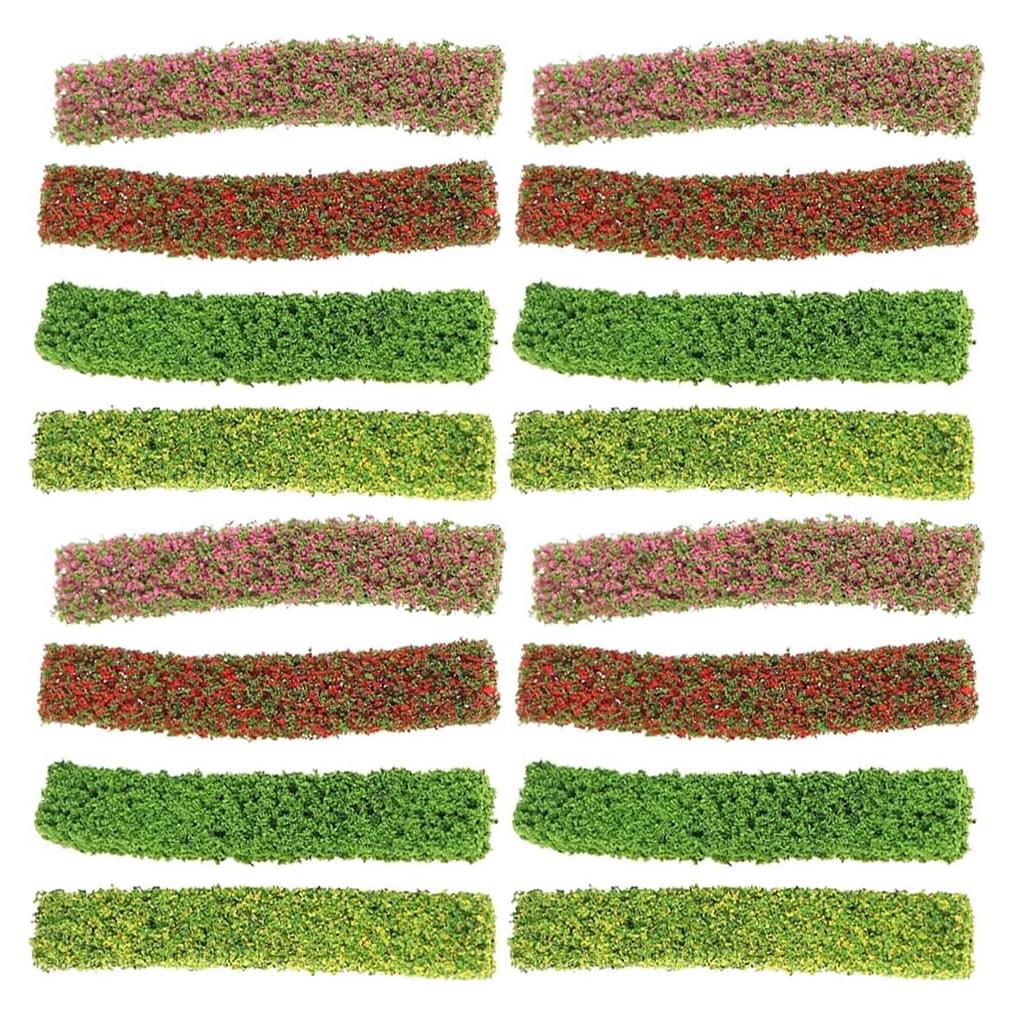 16 Tiras de Arbusto Miniatura Ecológicas para Dioramas 10x1.5cm