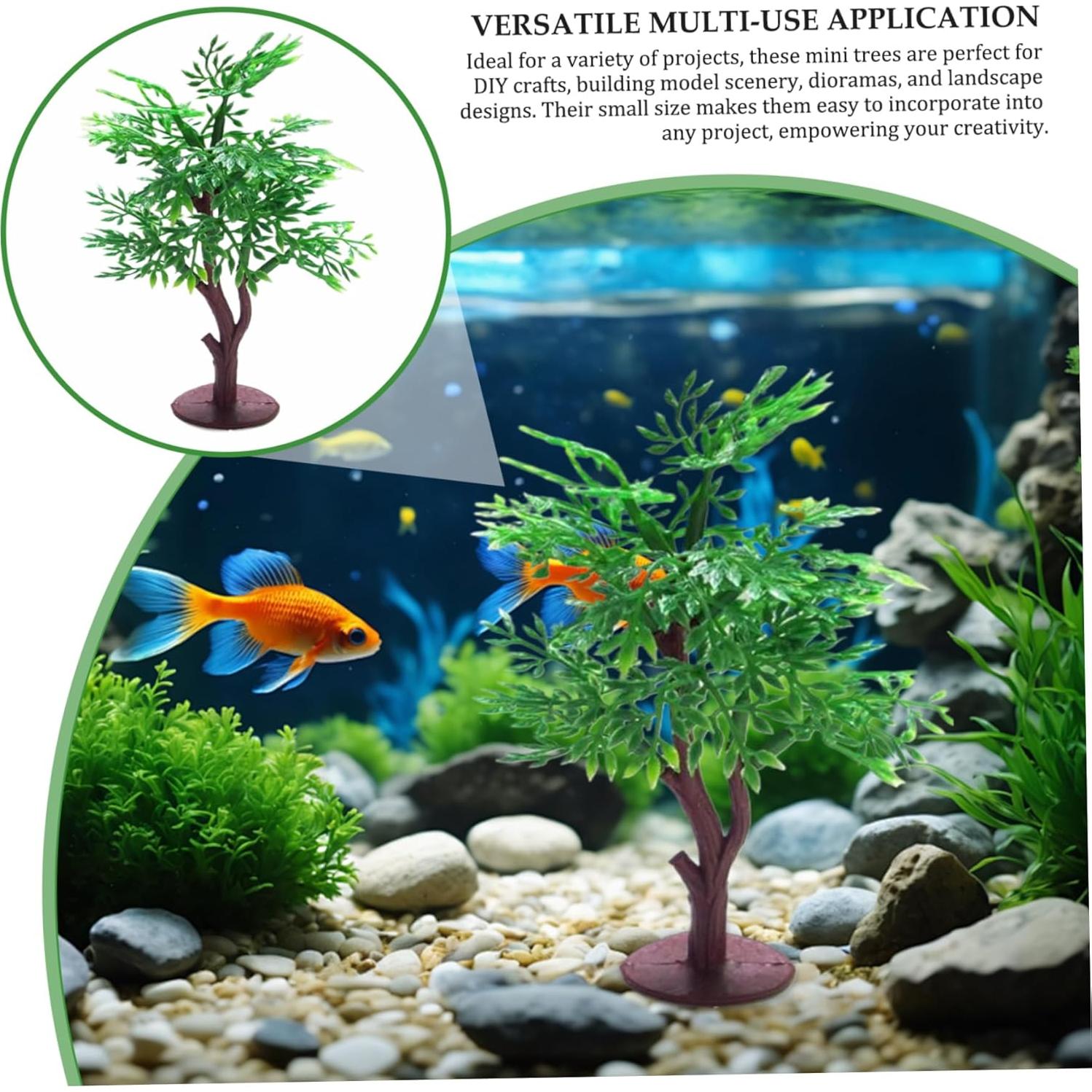 5Pcs Mini Trees, Artificial Plastic Model Trees, Low-Maintenance Multi-Use Little Trees for DIY Crafts Building Model Scenery Landscape, Green