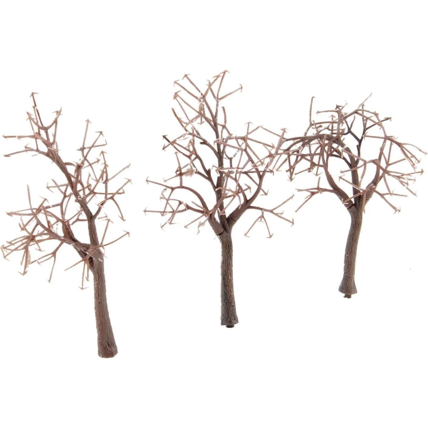 Model Trees Kit,10Pcs 12cm Model Bare Trunk Tree Train Railway Building Scenery HO OO Scale Train Building Garden Park Winter Scene Layout