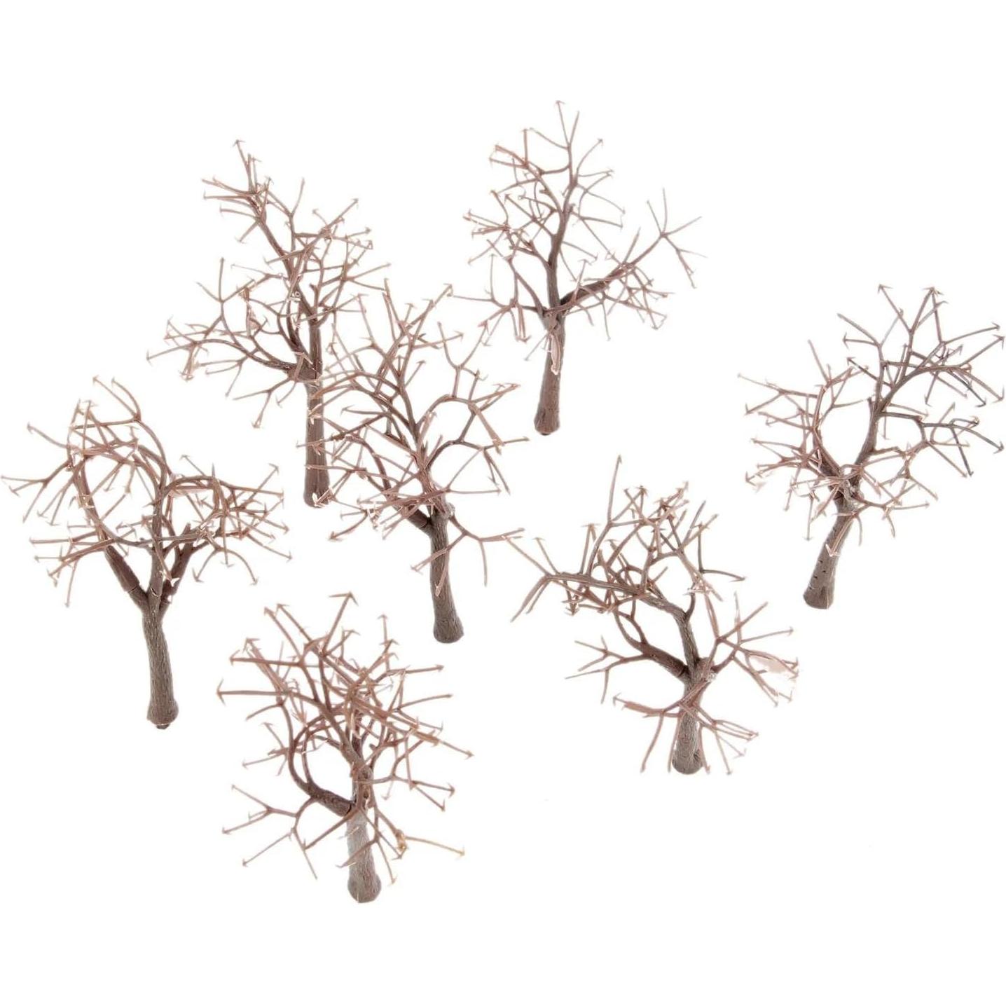 Model Trees Kit,10Pcs 12cm Model Bare Trunk Tree Train Railway Building Scenery HO OO Scale Train Building Garden Park Winter Scene Layout