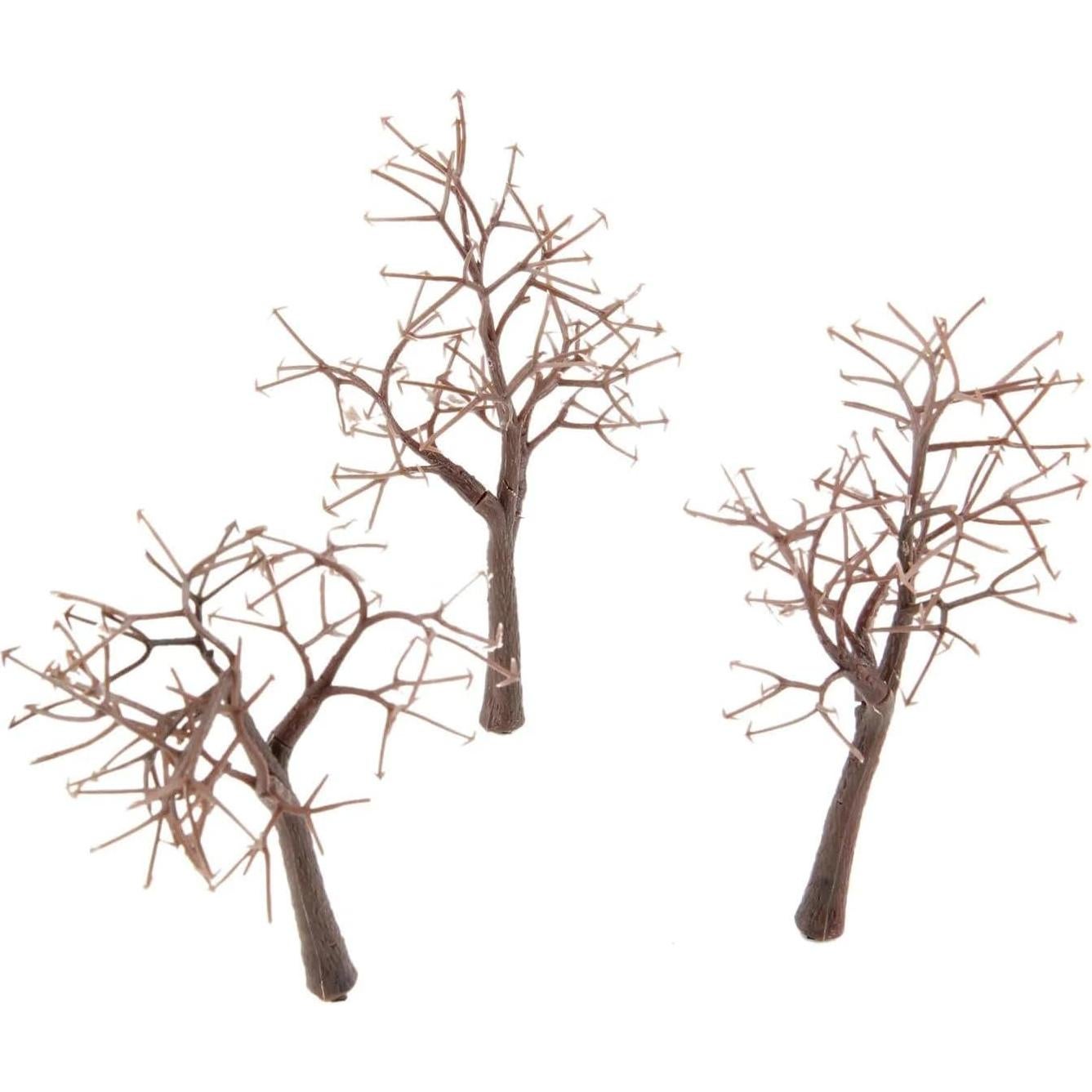 Model Trees Kit,10Pcs 12cm Model Bare Trunk Tree Train Railway Building Scenery HO OO Scale Train Building Garden Park Winter Scene Layout