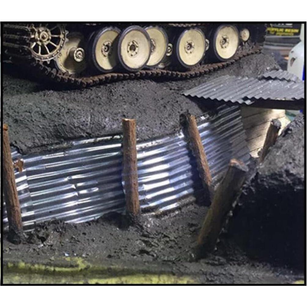 8 Piezas Tejas Corrugadas de Acero Escala 1:35 Colaxi