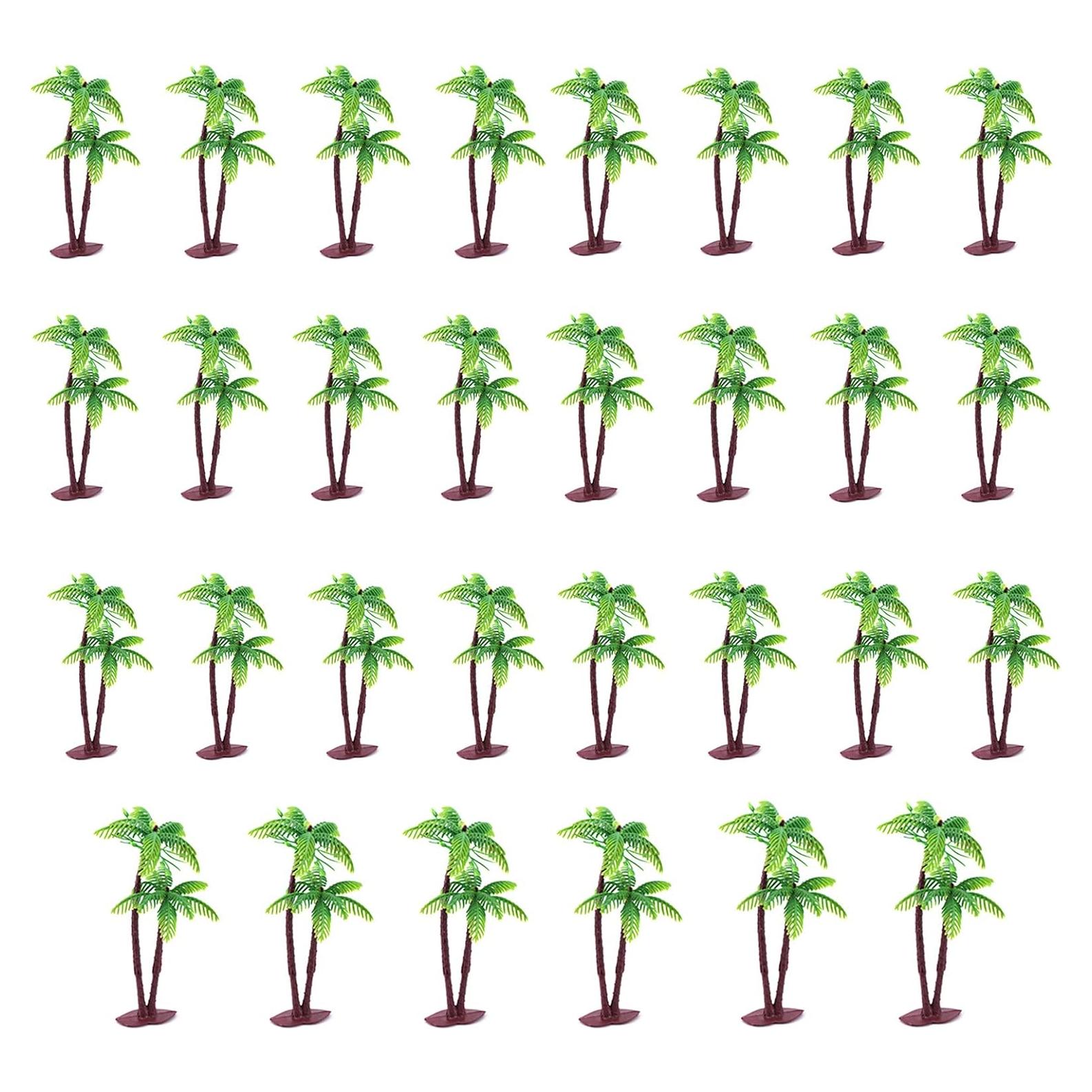 30 Piezas Árboles de Palma de Coco Adorno Pastel Verde