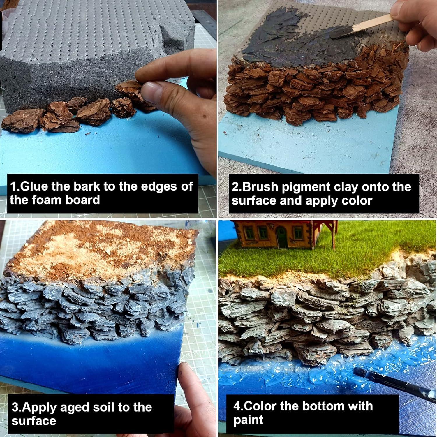 Materiales de Diorama de Corteza Miniatura Warmtree 40.8g