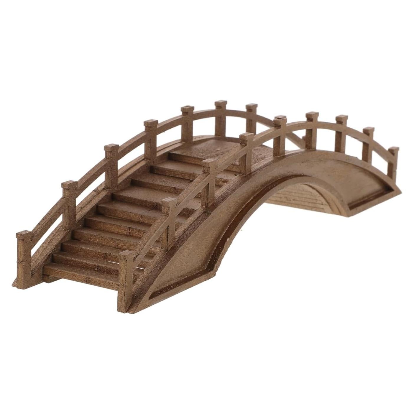 Figurita Puente Arco de Madera Miniatura LOGOFUN 21x6x6cm