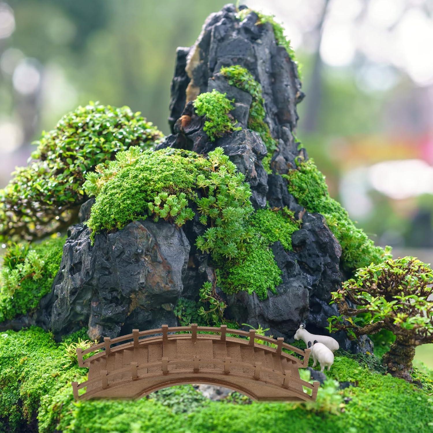 Figurita Puente Arco de Madera Miniatura LOGOFUN 21x6x6cm