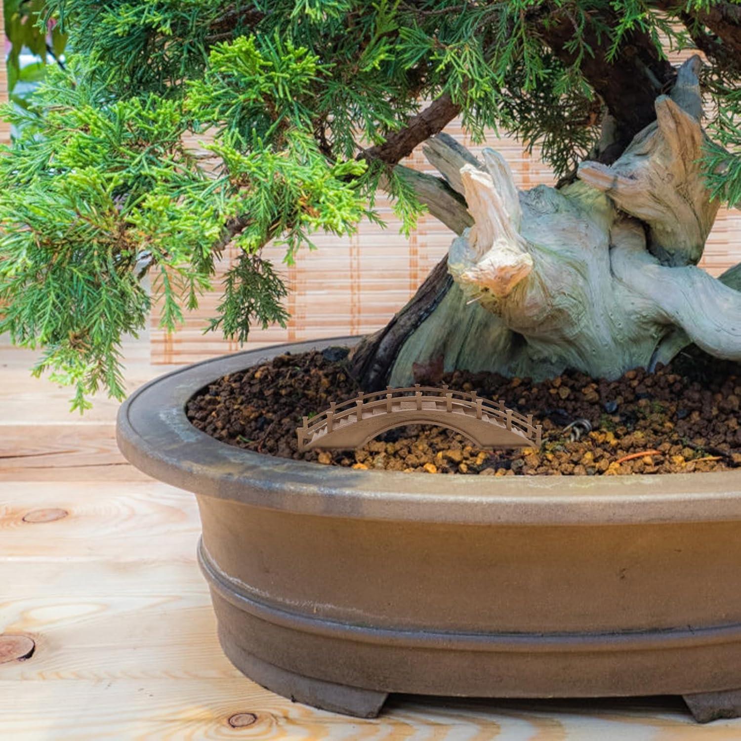 Figurita Puente Arco de Madera Miniatura LOGOFUN 21x6x6cm