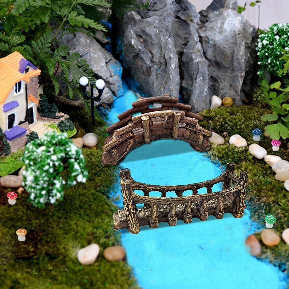 Set de Puentes en Miniatura y Musgo para Jardín DIY