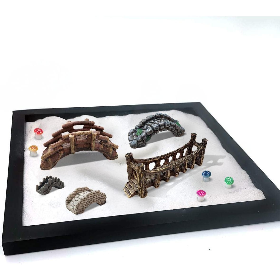 Set de Puentes en Miniatura y Musgo para Jardín DIY