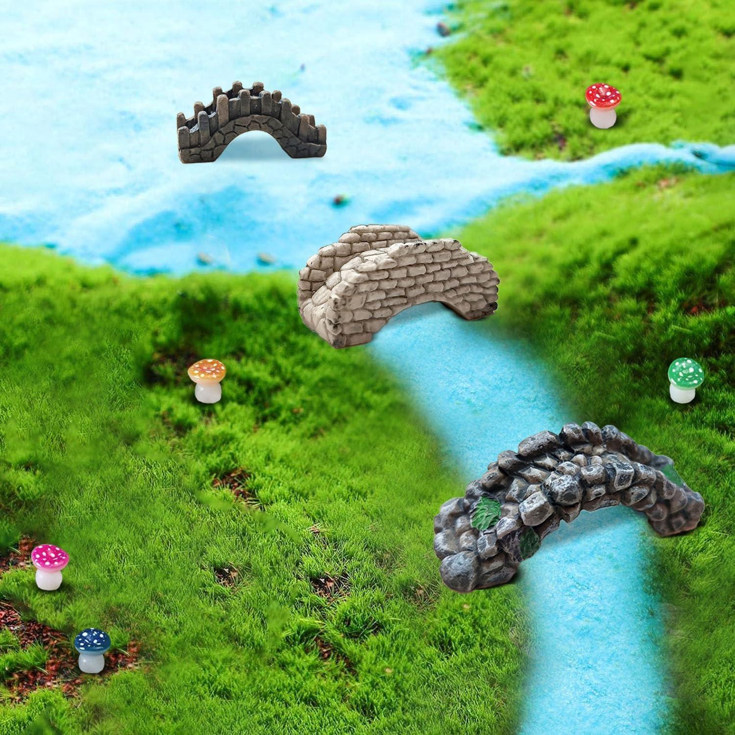 Set de Puentes en Miniatura y Musgo para Jardín DIY