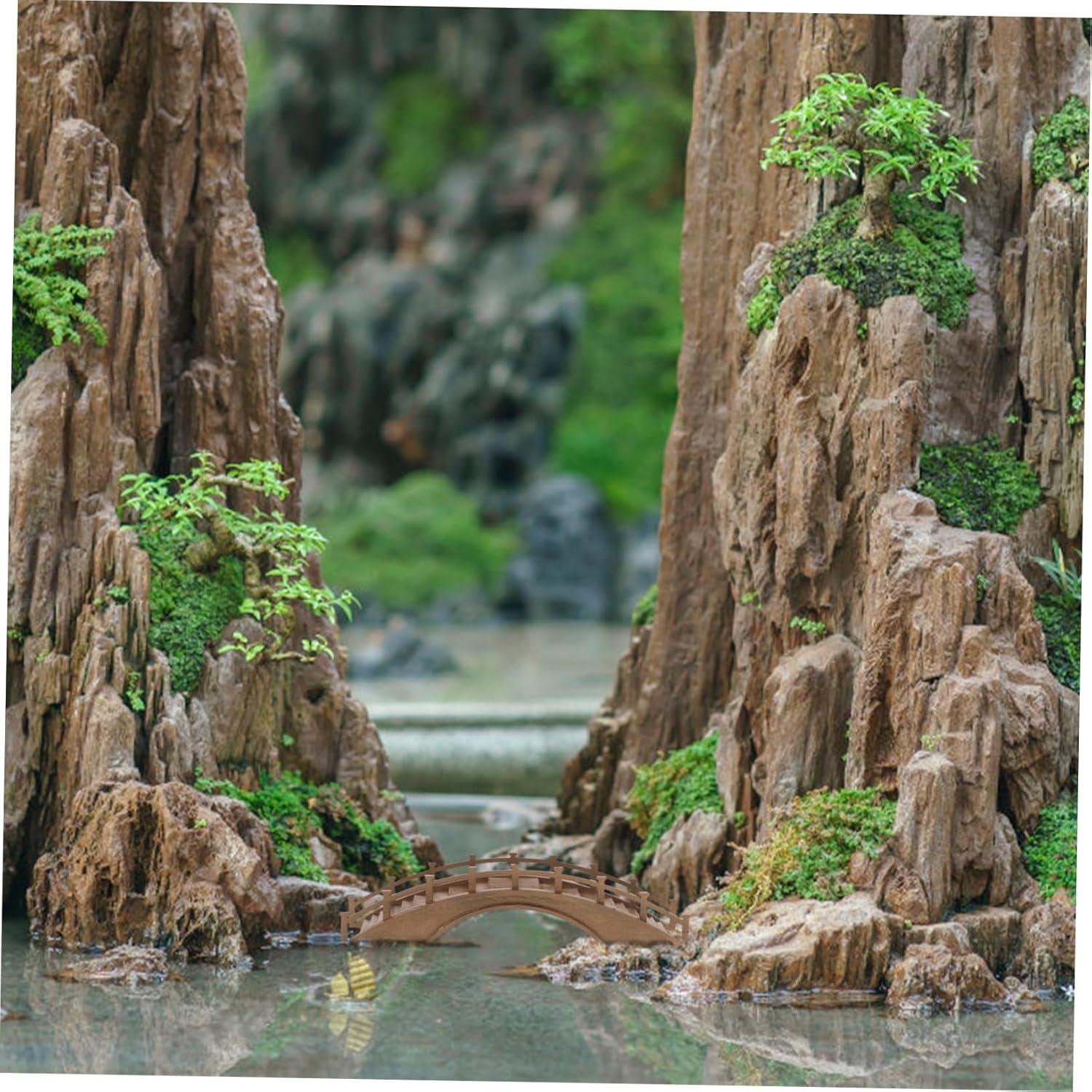 Puente Arco de Madera Miniatura Yardenfun 20x5x5 cm