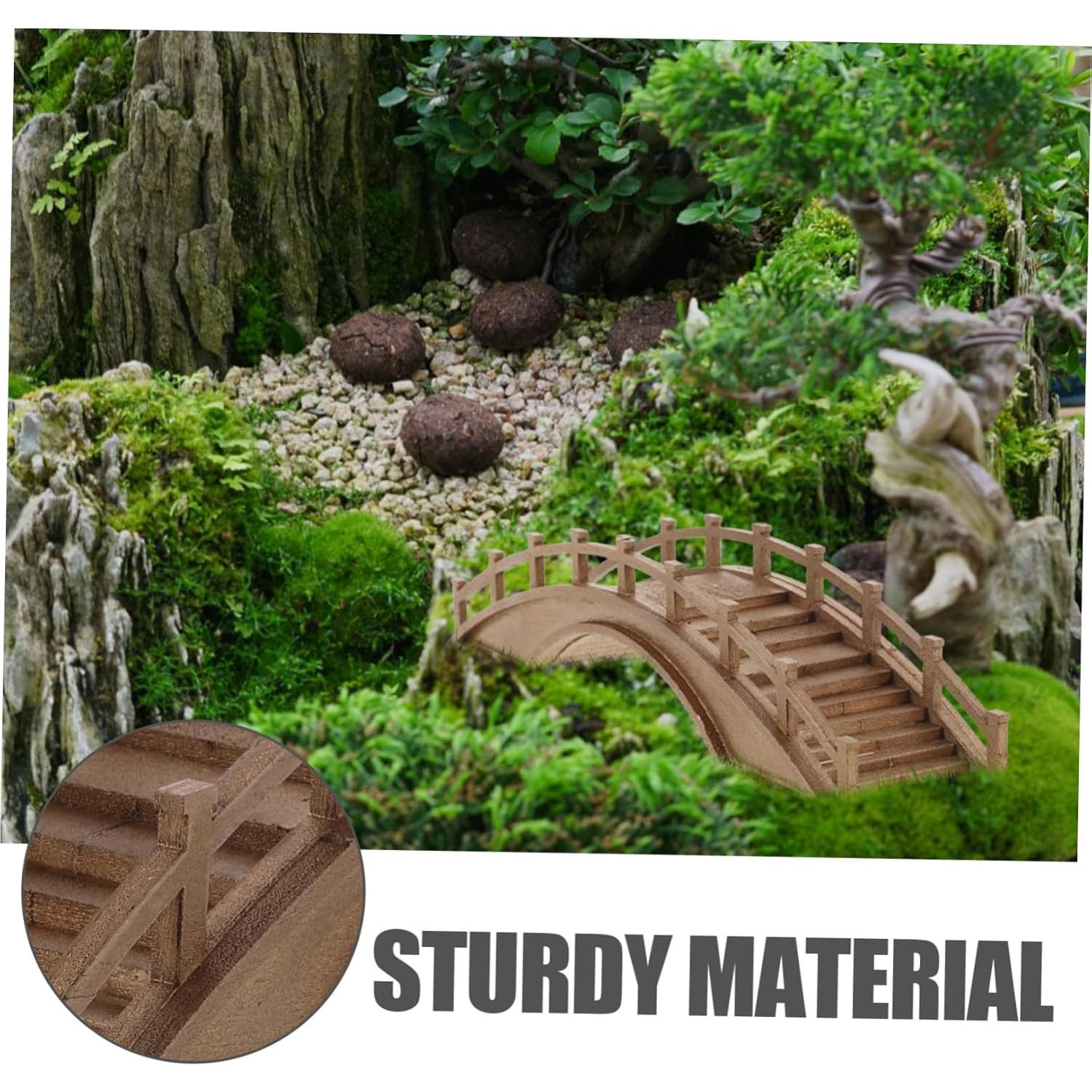 Puente Arco de Madera Miniatura Yardenfun 20x5x5 cm