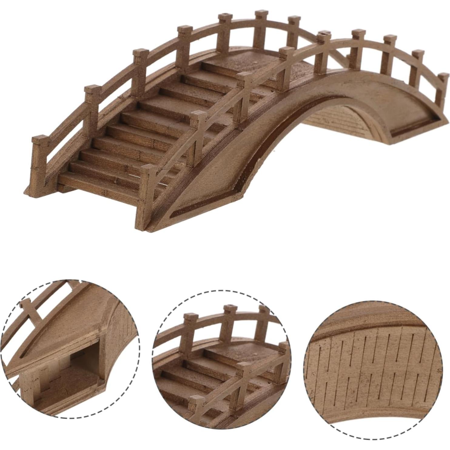Puente Arco de Madera Miniatura Yardenfun 20x5x5 cm