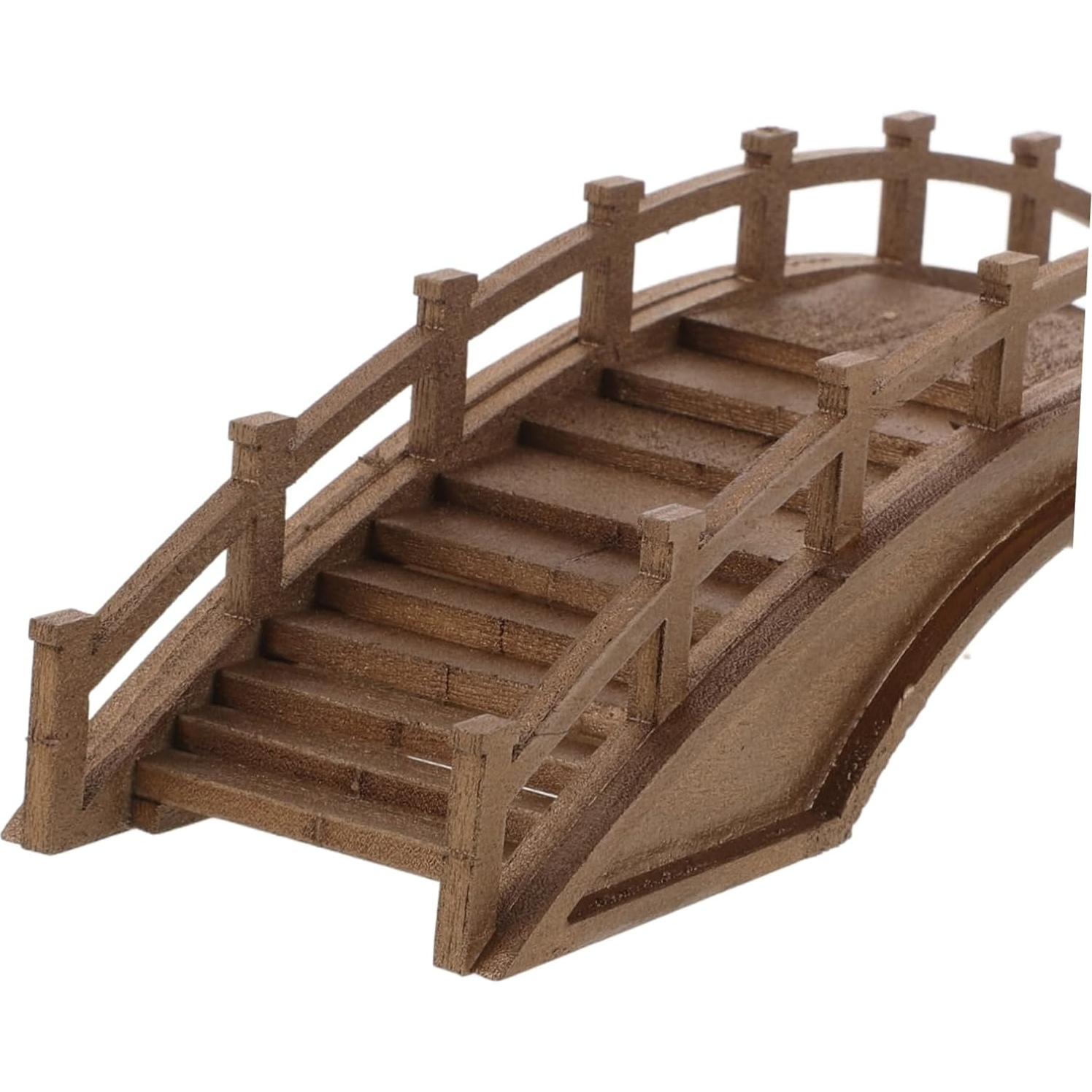 Puente Arco de Madera Miniatura Yardenfun 20x5x5 cm