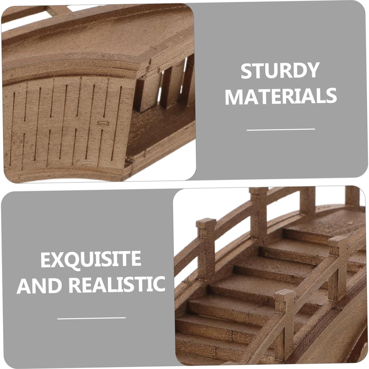 Puente Arco de Madera Miniatura Yardenfun 20x5x5 cm