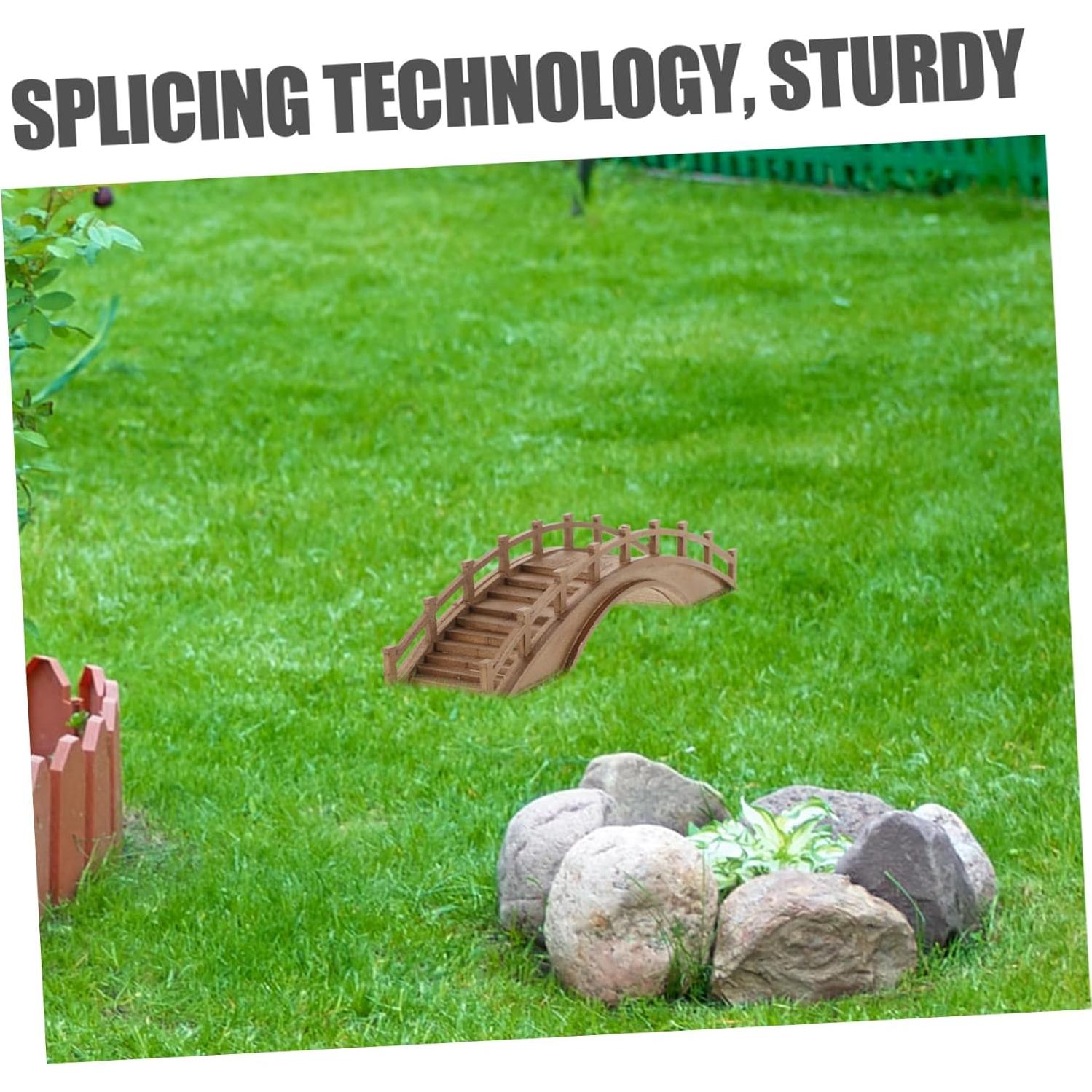 Puente Arco de Madera Miniatura Yardenfun 20x5x5 cm