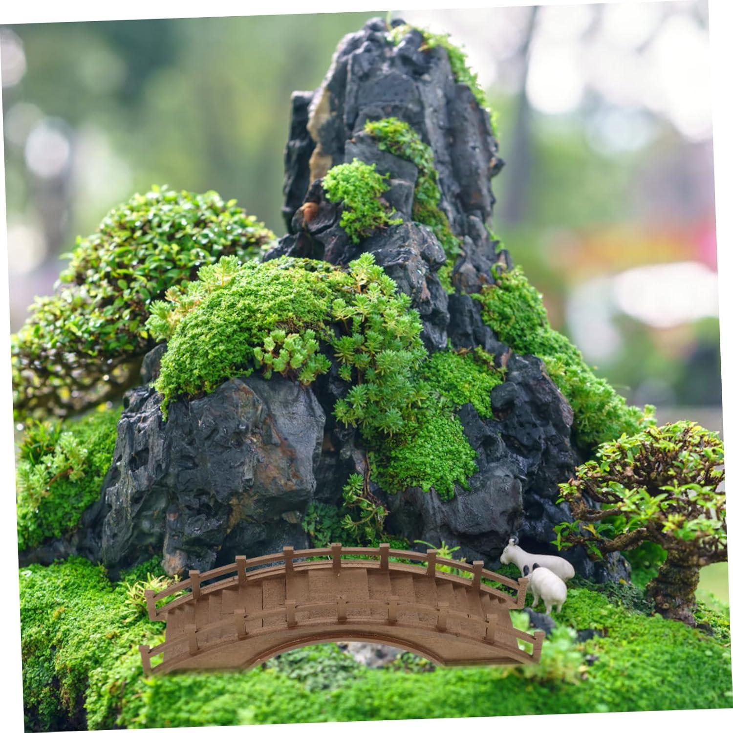 Puente Arco de Madera Miniatura Yardenfun 20x5x5 cm