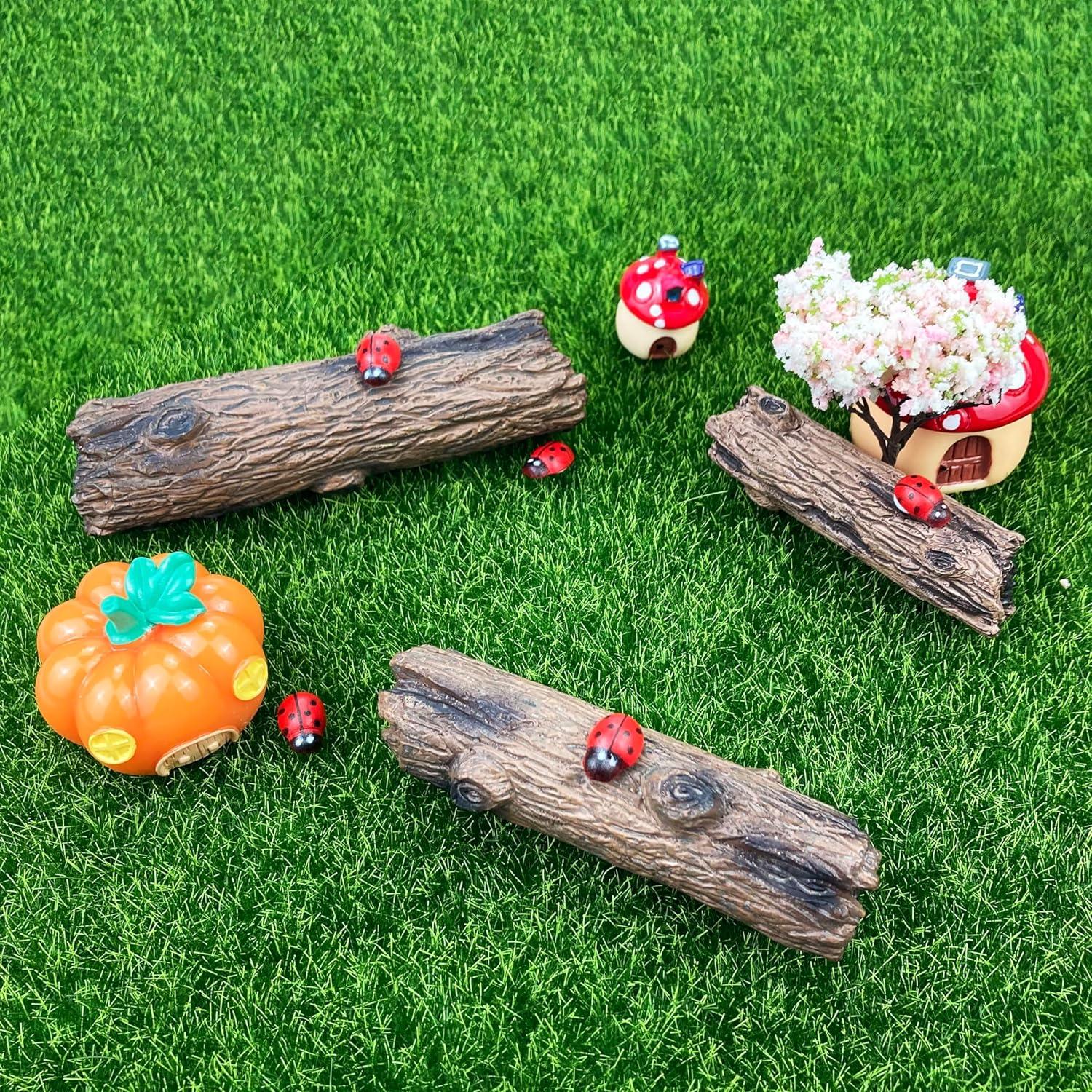 7 Piezas Troncos y Rocas Artificiales PIVNASY para Jardín