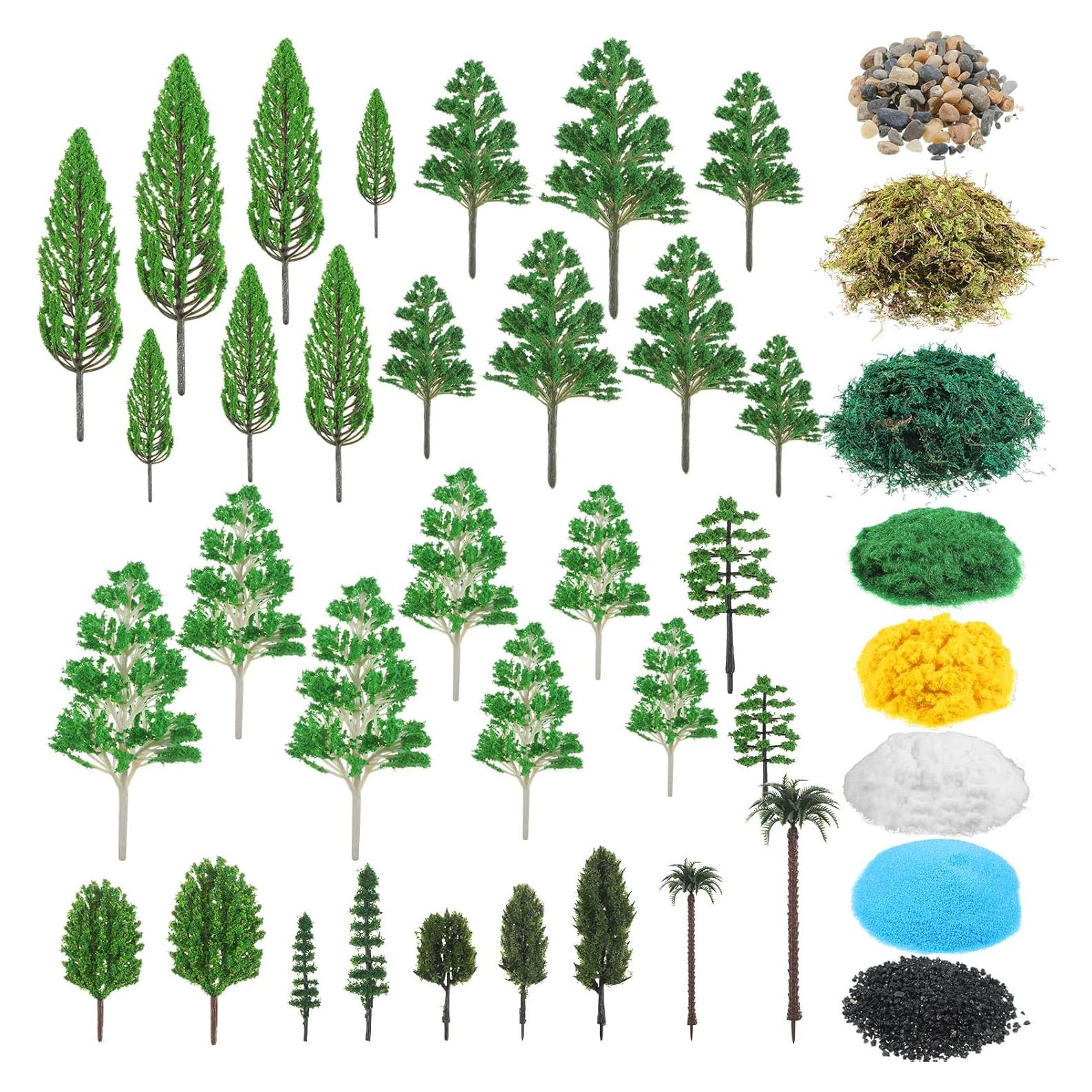 Kit Diorama 40 Piezas Thiccywoov 32 Árboles Miniatura 3-15.75 cm