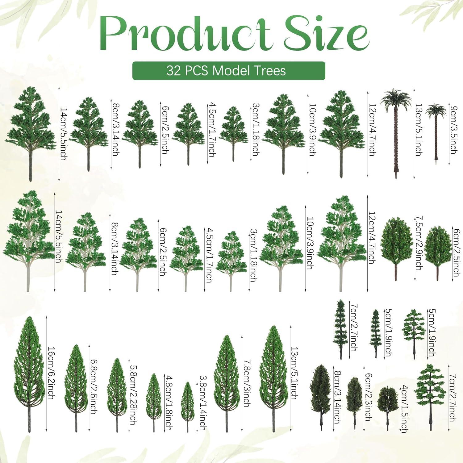 Kit Diorama 40 Piezas Thiccywoov 32 Árboles Miniatura 3-15.75 cm